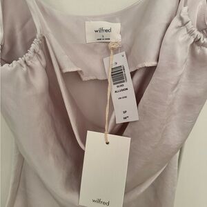 Aritzia Wilfred Light Purple Satin Top
